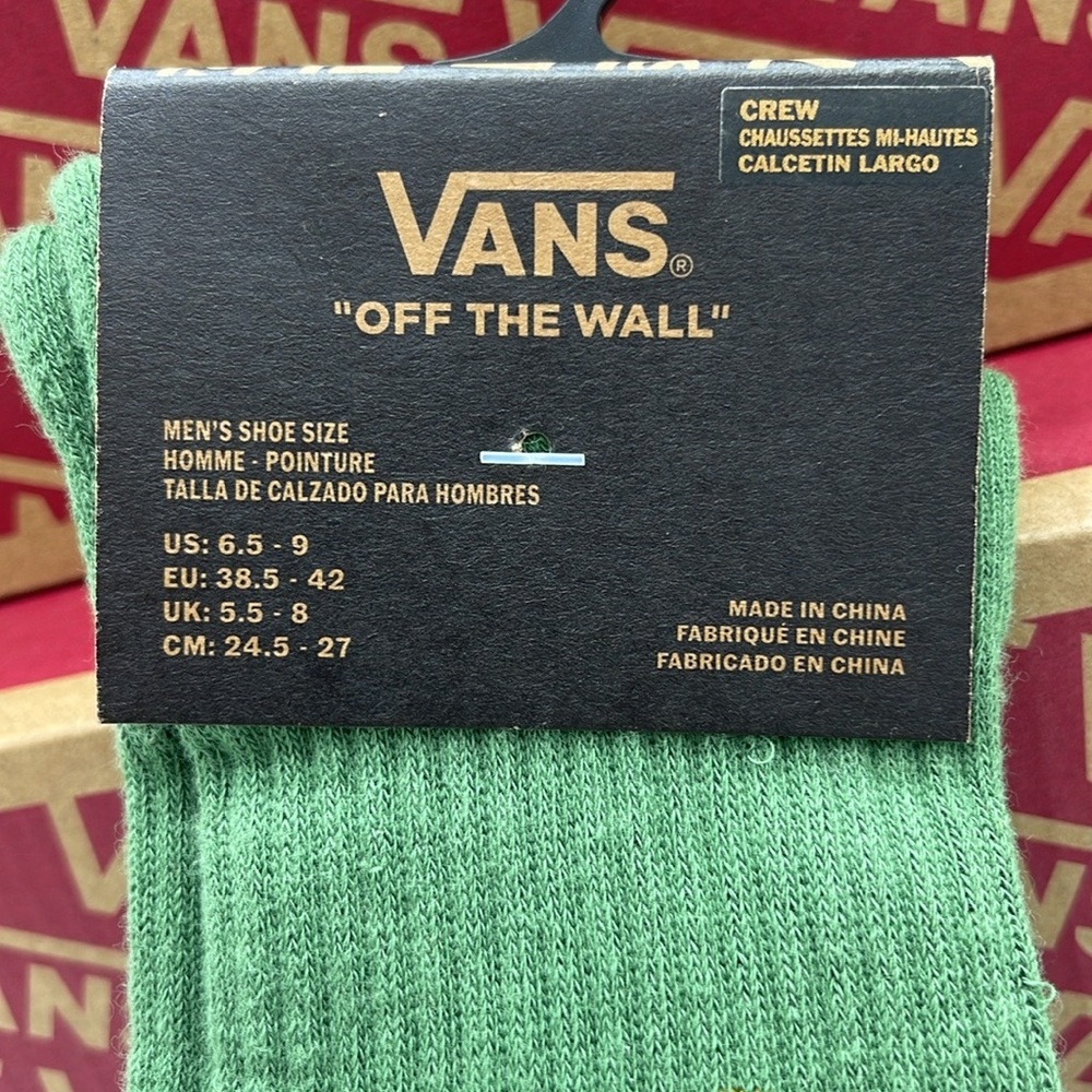 Vans Green Ribbed Crew Socks - Picture 2 of 16